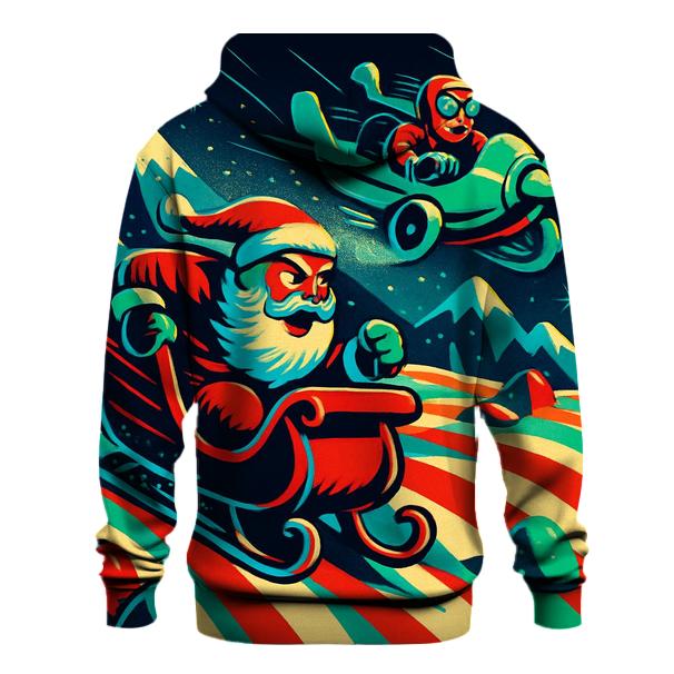 Vintage Sleigh Race Over Candy Dunes printed hoodies