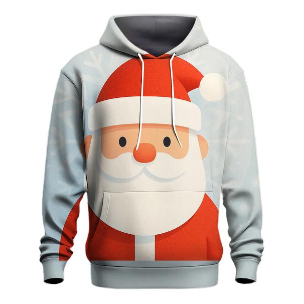 Minimalist Santa Face In Frosted Geometric Halo pullover hoodies