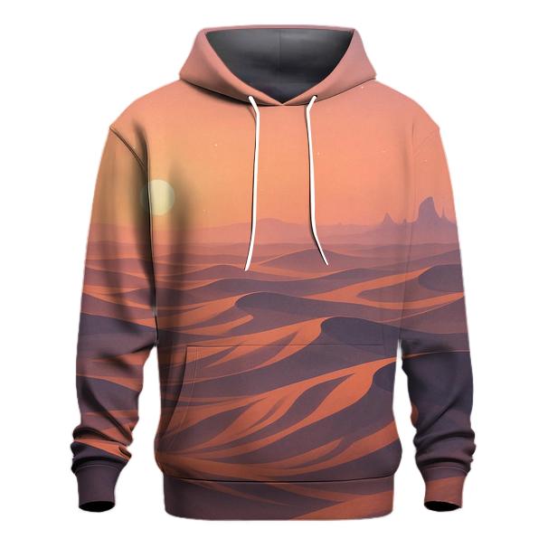 Pastel Dune Sea With Long Shadow Ridges printed hoodies