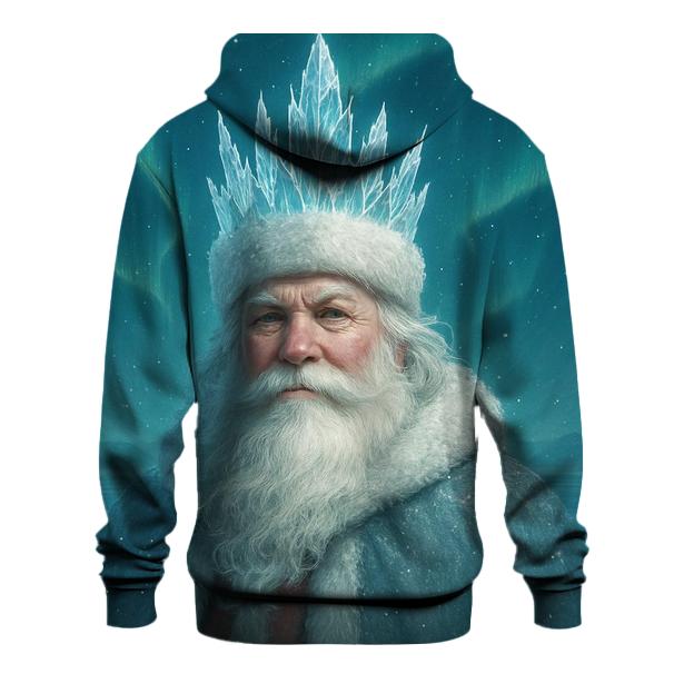 Glacier Crown Santa With Northern Lights Mantle heavyweight hoodies