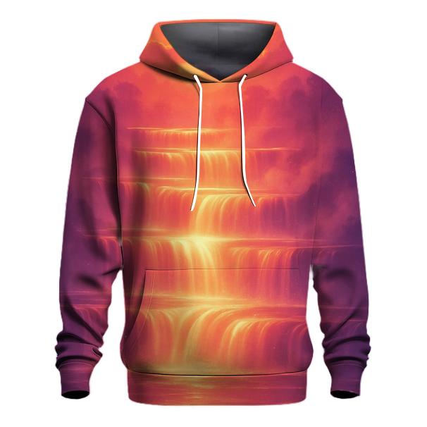 Rose Gold Sunset Over Terraced Waterfalls pullover hoodies