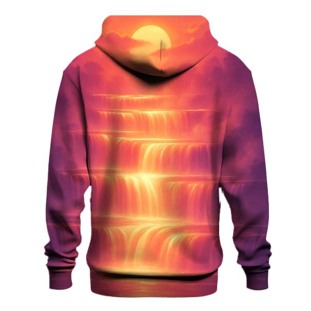 Rose Gold Sunset Over Terraced Waterfalls pullover hoodies