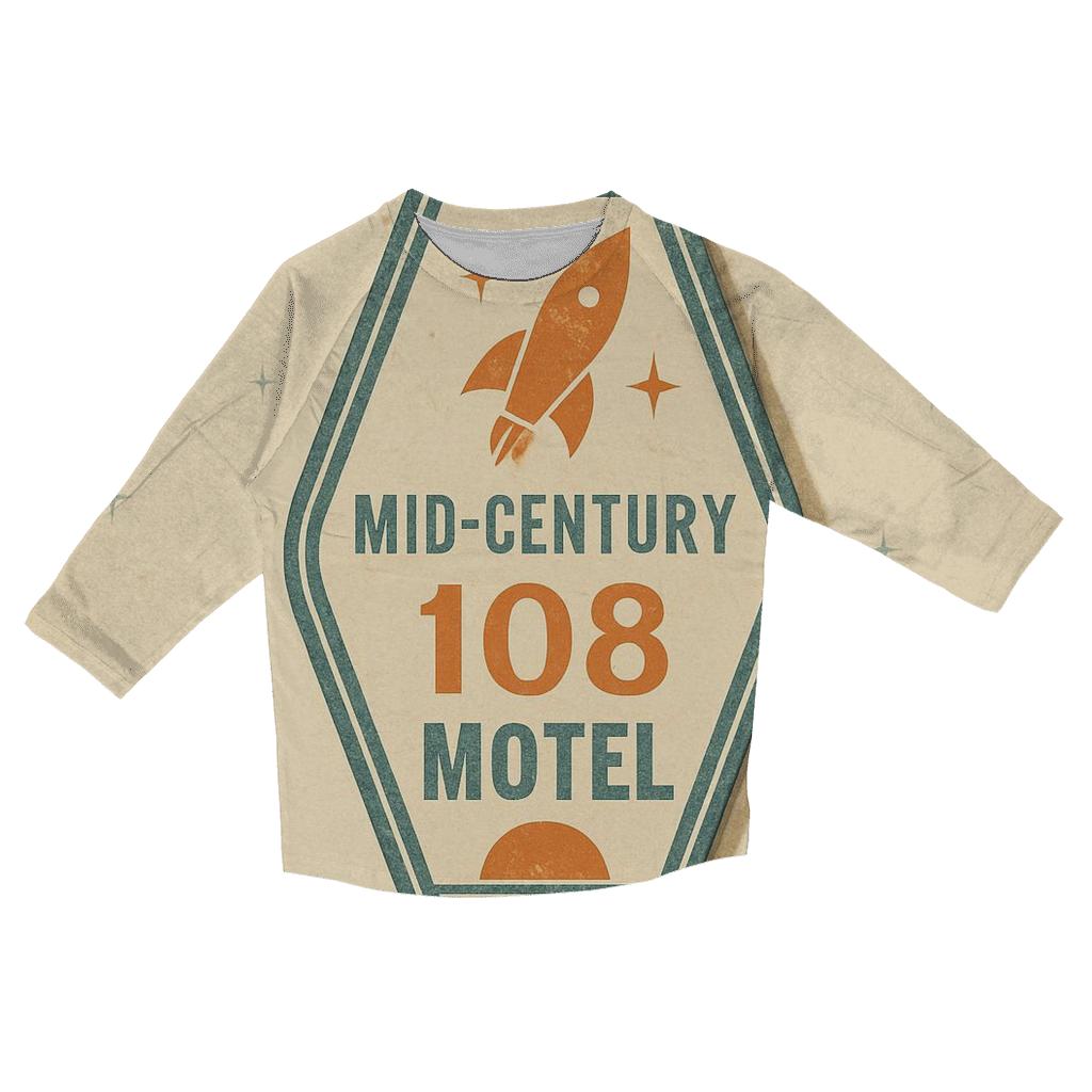 Weathered Space Age Motel Keytag Poster personalized 3/4 sleeve tees