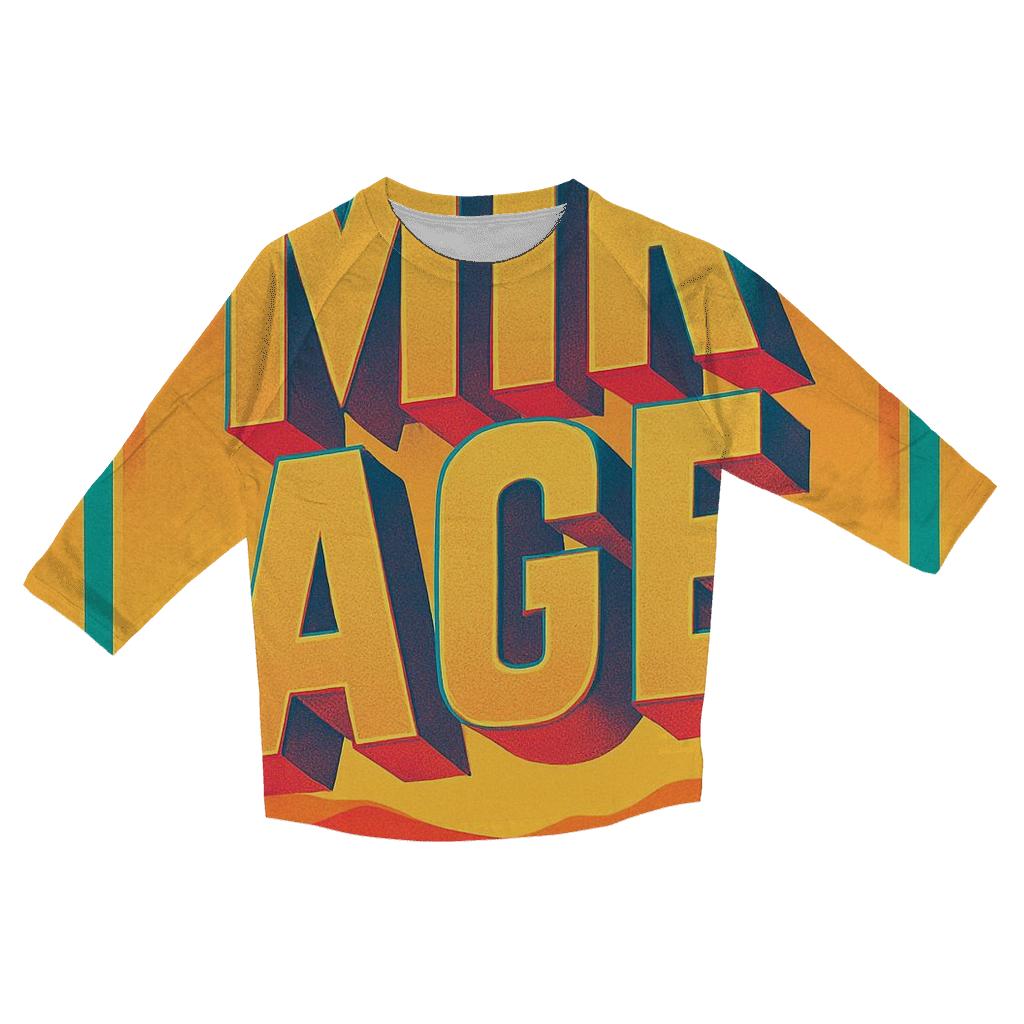 Prismatic Desert Mirage Typography trendy 3/4 sleeve tops