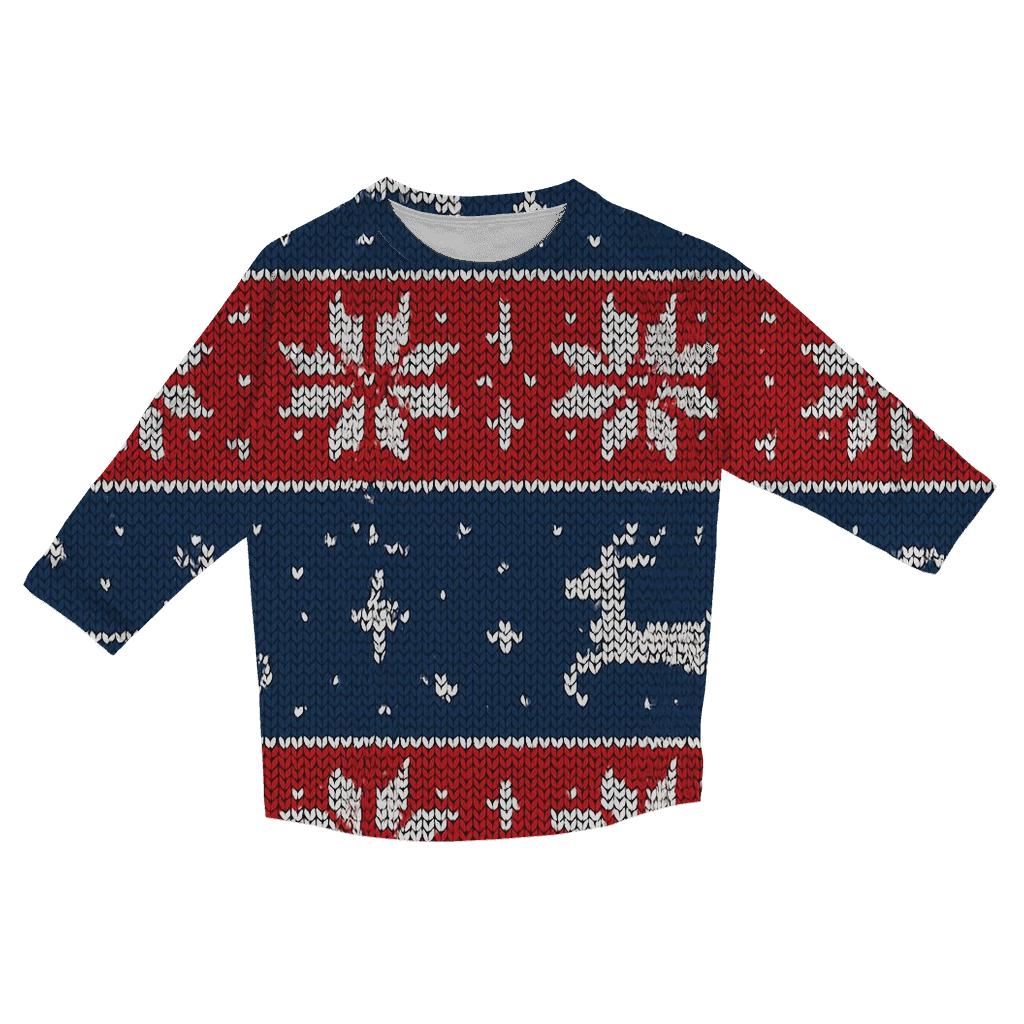 Santa Sleigh Constellation Stripe Design cotton quarter sleeve shirts