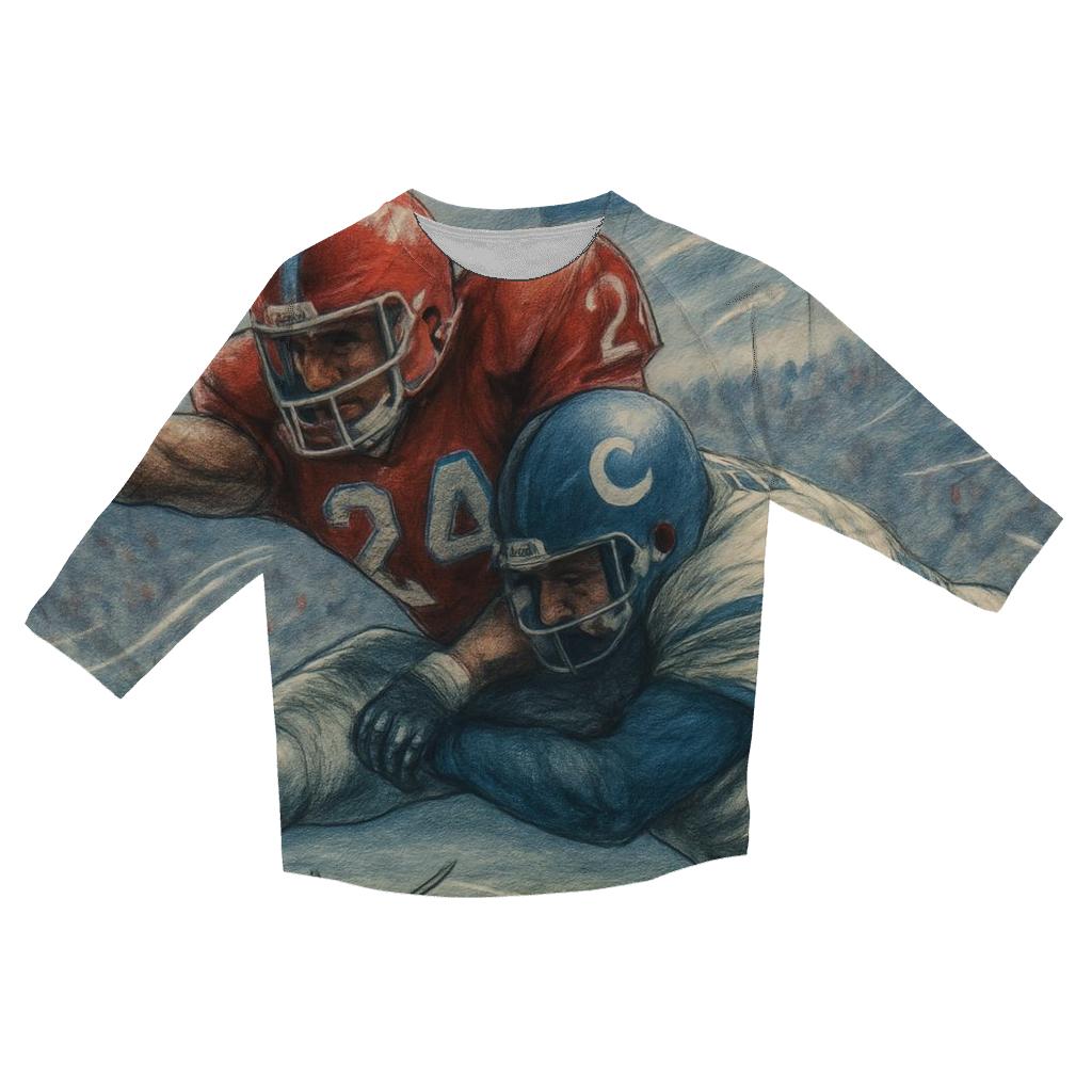Windy Field Clash At The Goal Line custom 3/4 sleeve shirts