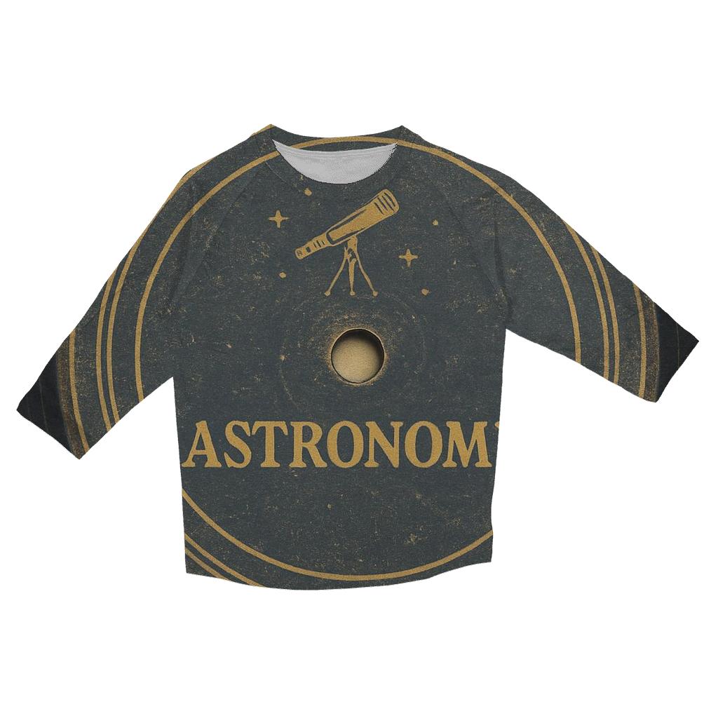Aged Vinyl Record Stargazing Label fashion 3/4 sleeve shirts