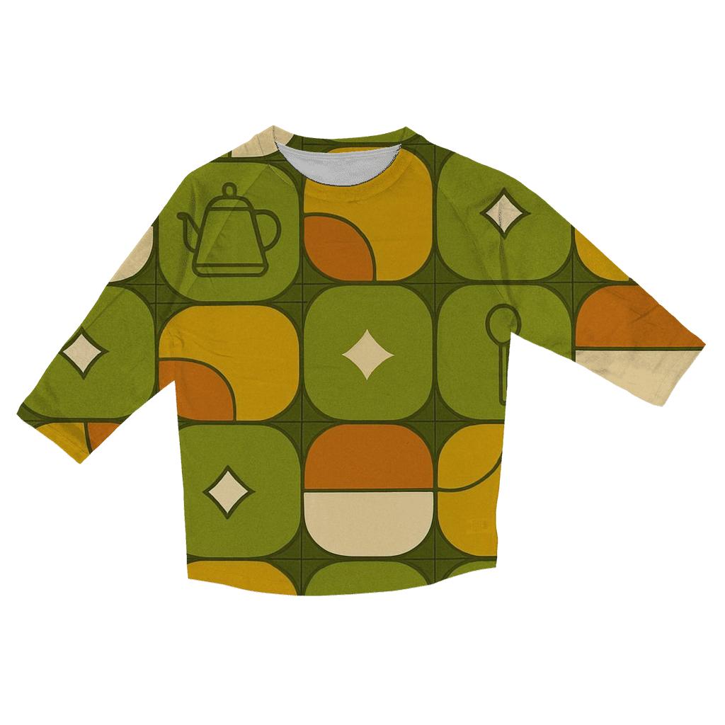 Harvest Kitchen Tile Geometry fashion 3/4 sleeve shirts