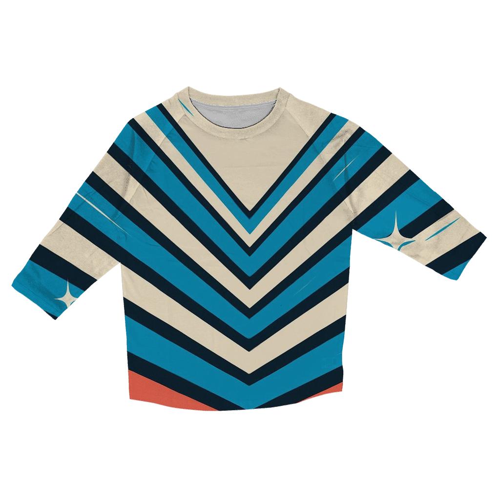 Roller Rink Floor Chevron Glow custom 3/4 sleeve shirts