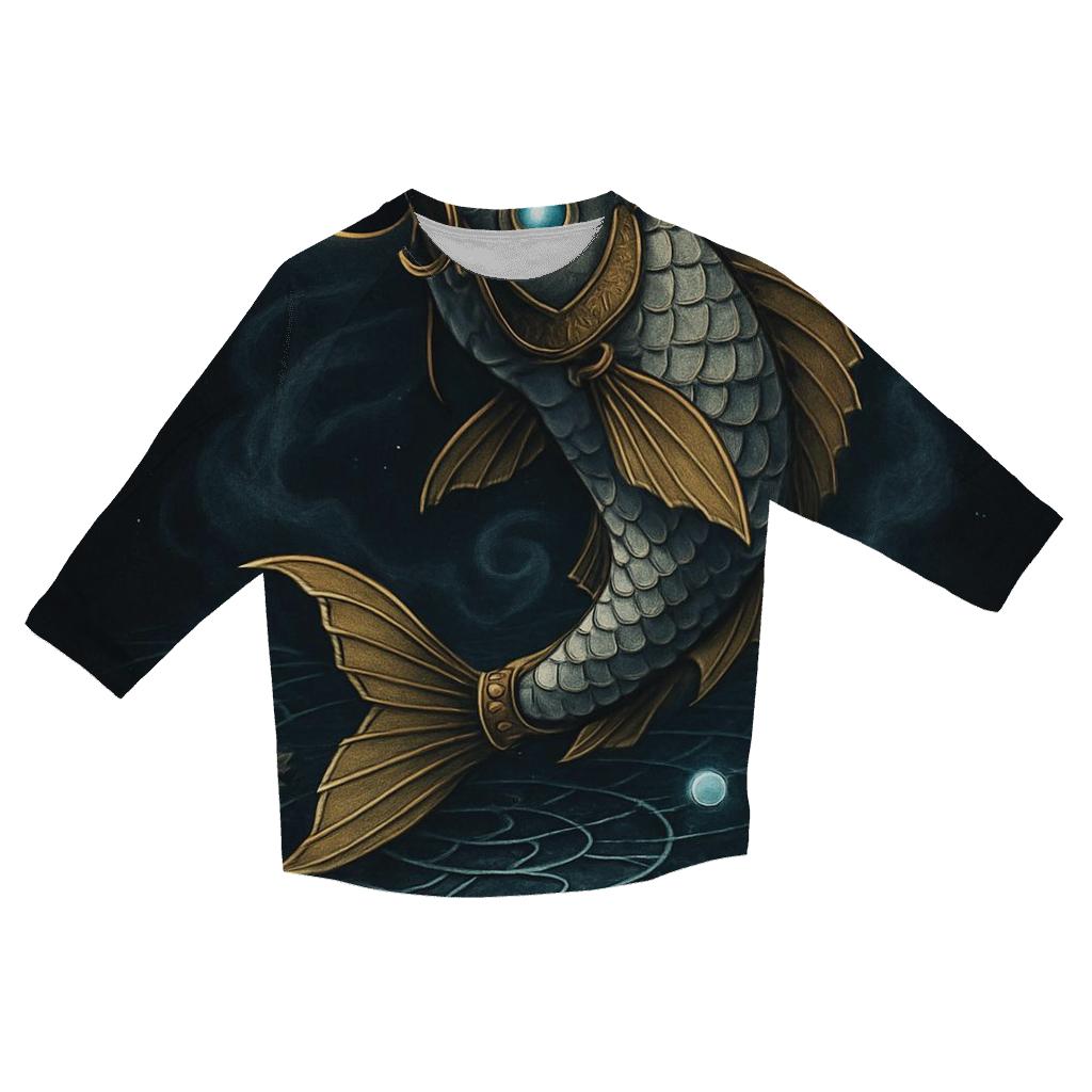 Clockwork Koi Eclipse printed three quarter sleeve shirts