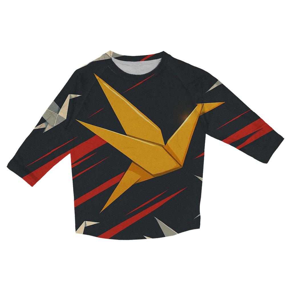 Kinetic Origami Crane Storm fashion 3/4 sleeve shirts