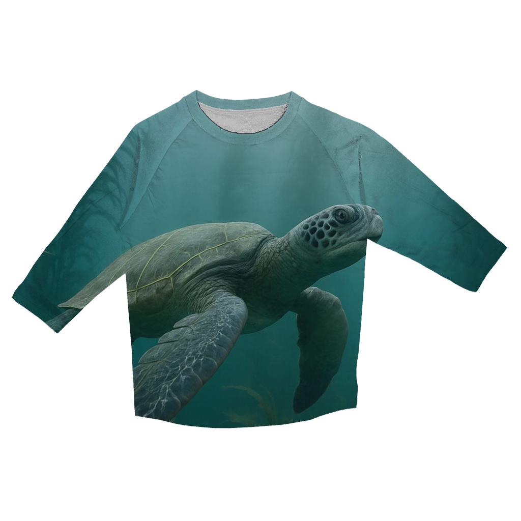 Kelp Forest Glide Green Sea Turtle personalized 3/4 sleeve tees