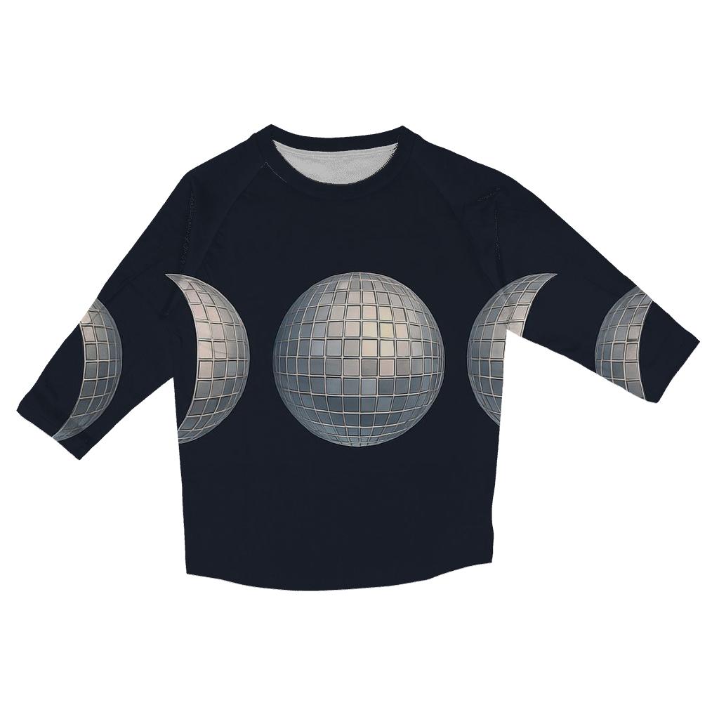 Disco Ball Moon Phases personalized 3/4 sleeve tees