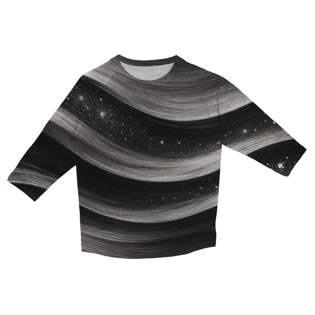 Silver Charcoal Mirror Ripple stylish quarter sleeve tops