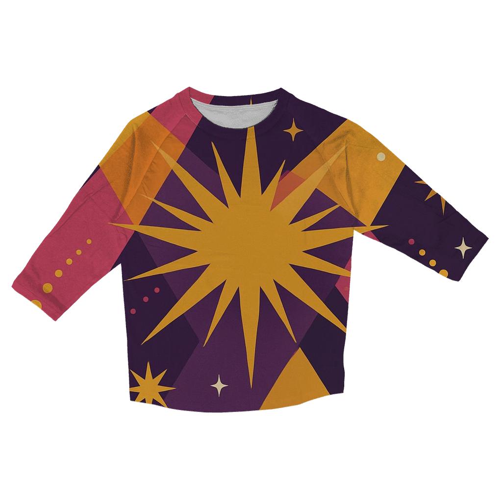 Disco Spotlights And Starbursts custom 3/4 sleeve shirts