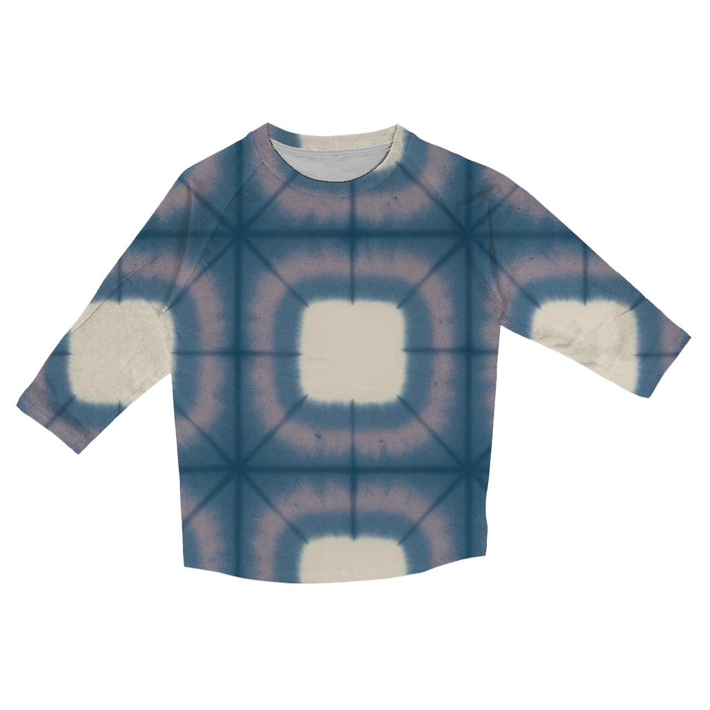 Itajime Moon Crater Grid personalized 3/4 sleeve tees