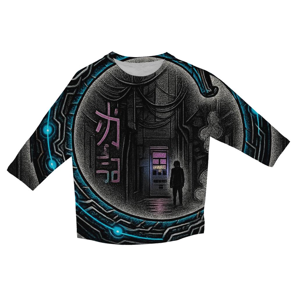 Ouroboros Neon Alley Circuit Coil designer 3/4 sleeve blouses