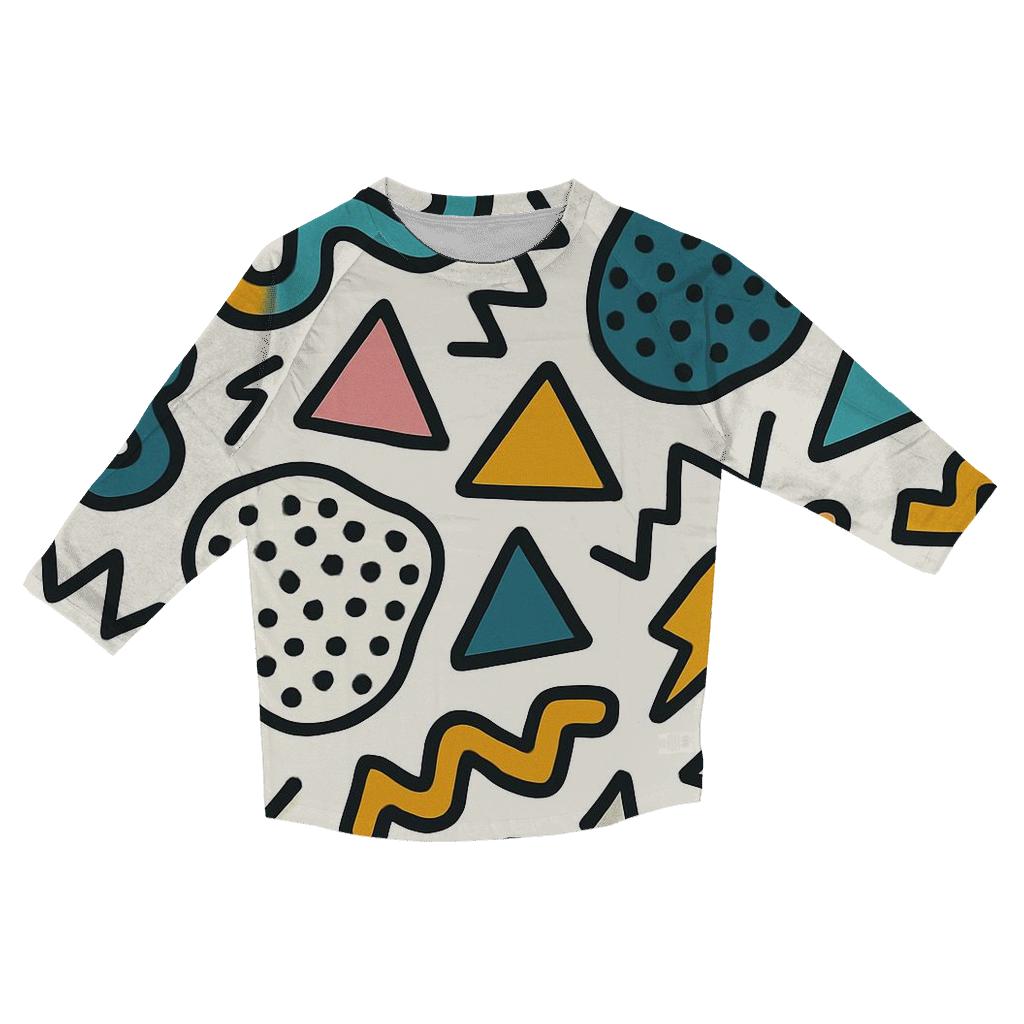 Memphis Sticker Scatter Party casual three quarter sleeve shirts