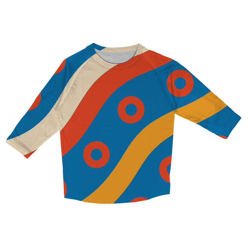 Roller Rink Stripe Waves stylish quarter sleeve tops