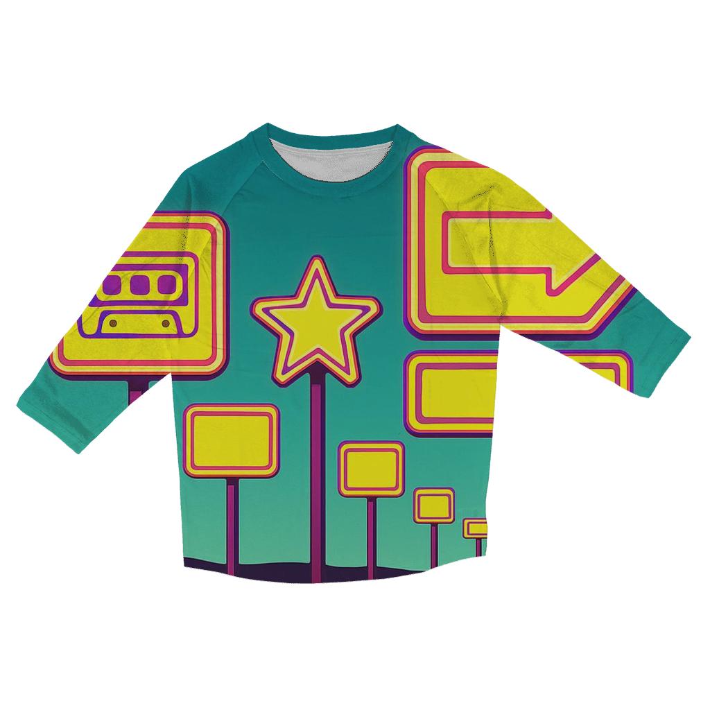 Synthwave Highway Sign Set stylish quarter sleeve tops