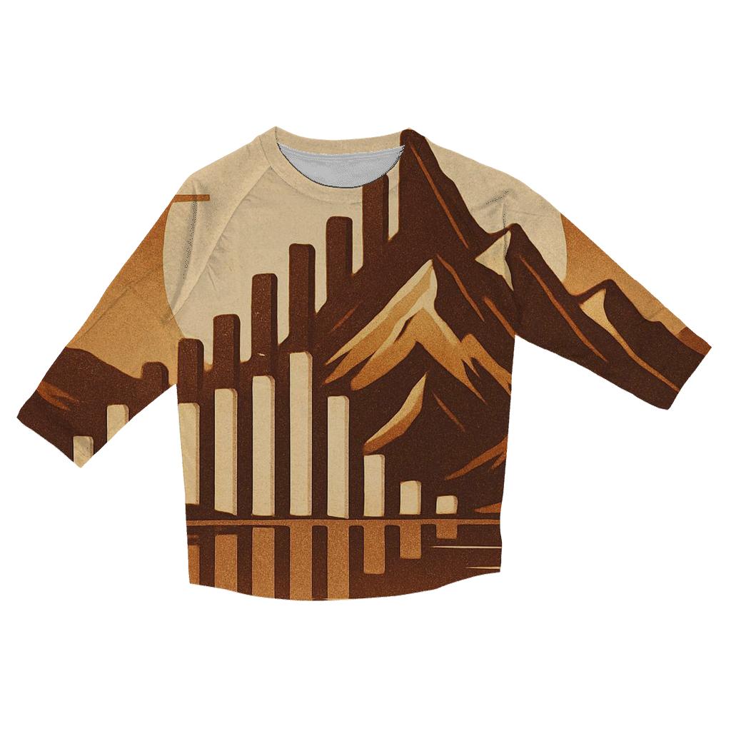 Equalizer Mountain Range designer 3/4 sleeve blouses