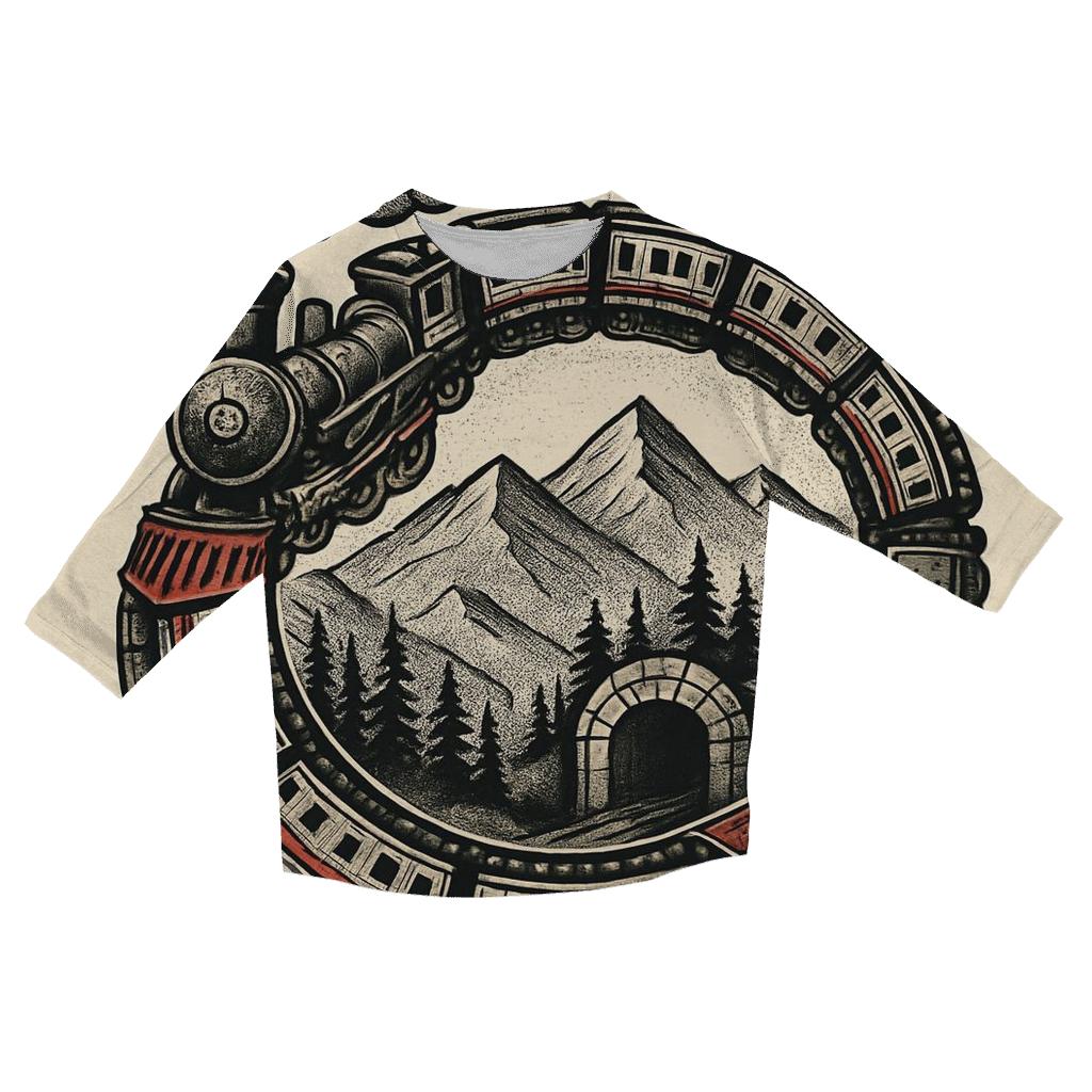 Ouroboros Mountain Train Loop cotton quarter sleeve shirts