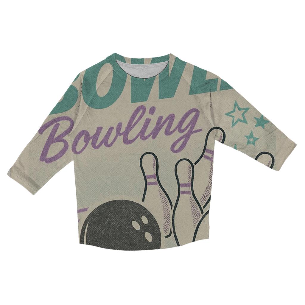 Retro Bowling Alley Night Sky Flyer custom 3/4 sleeve shirts