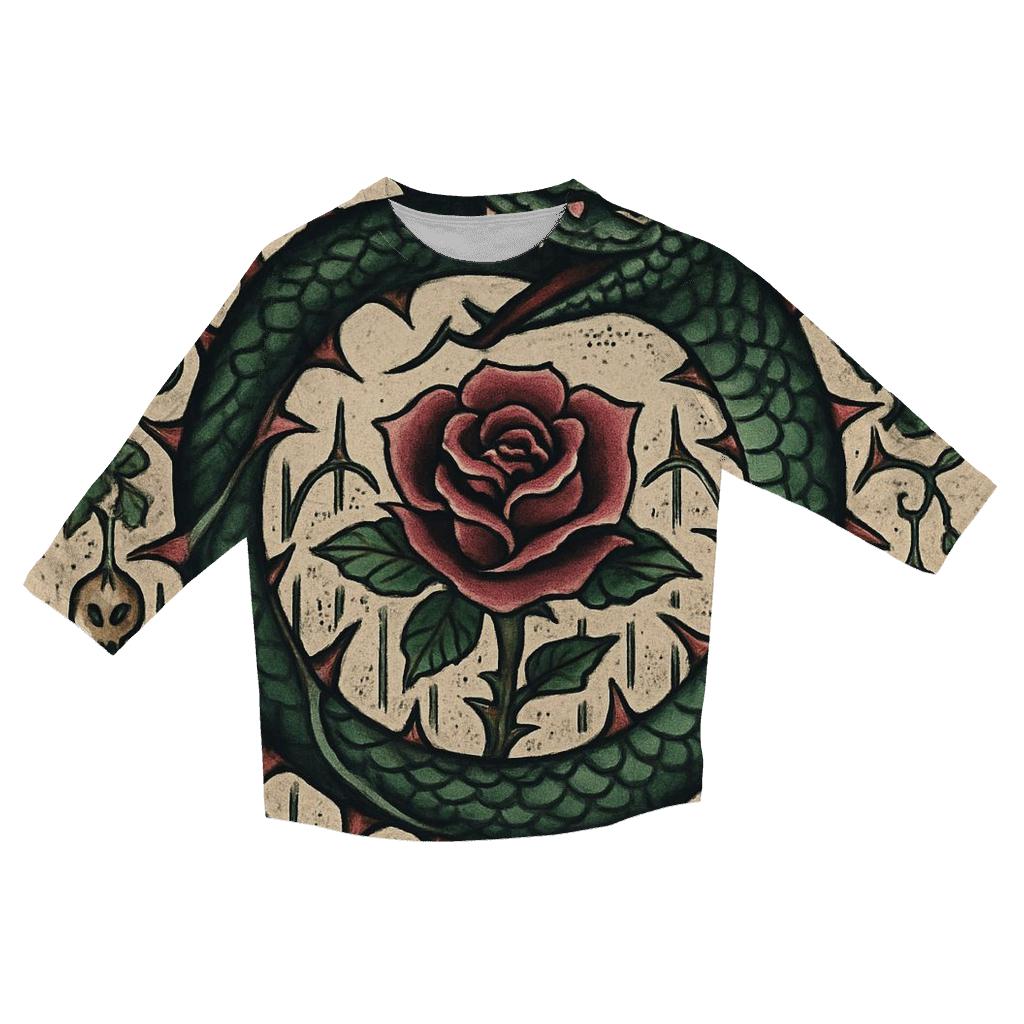 Ouroboros Garden Of Thorns And Roses trendy 3/4 sleeve tops