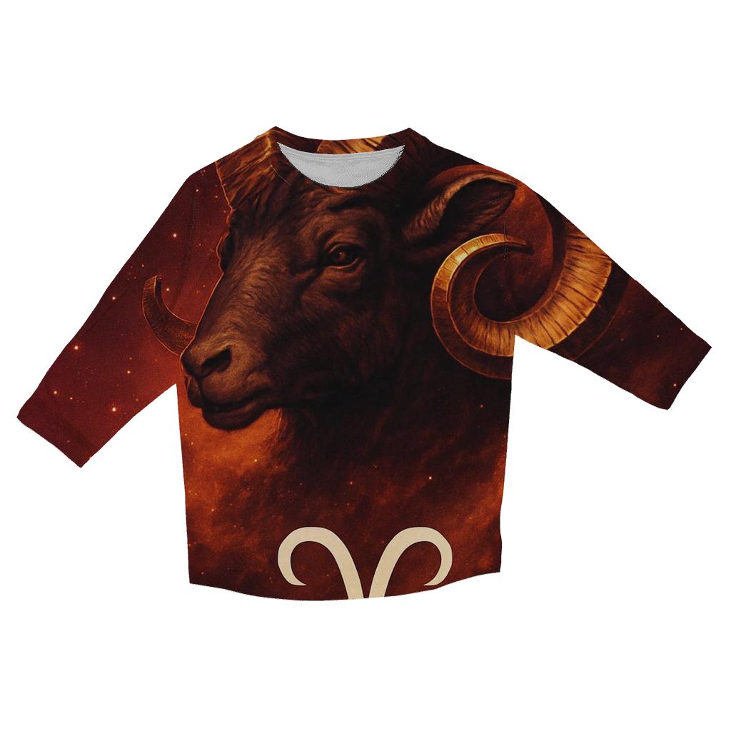 Aries Ram Spark Nebula Crest custom 3/4 sleeve shirts