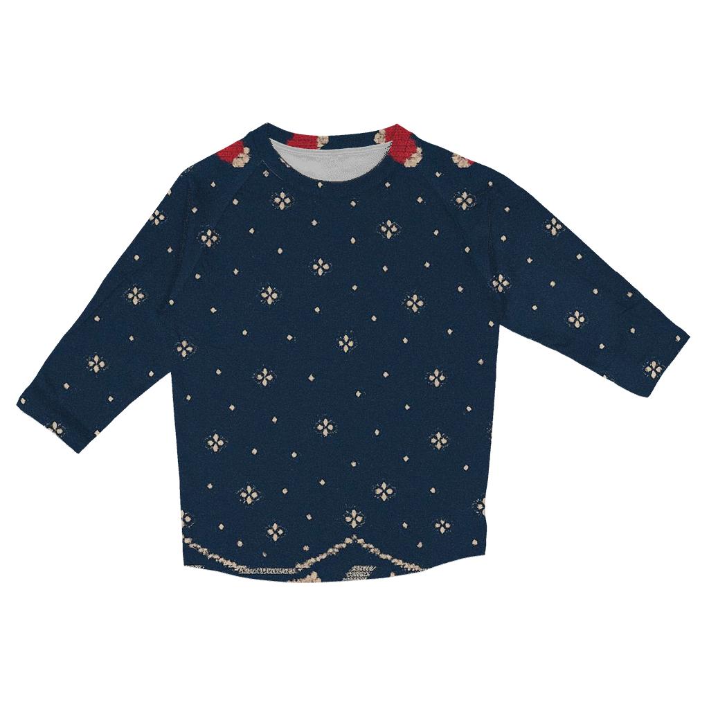 Stocking Moon Phase Border Design cotton quarter sleeve shirts