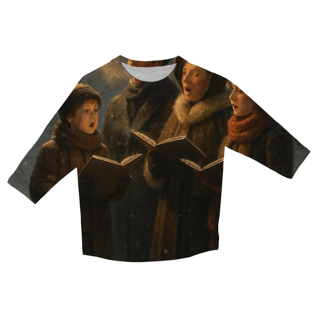 Midnight Carolers Beneath The Old Lamppost designer 3/4 sleeve blouses