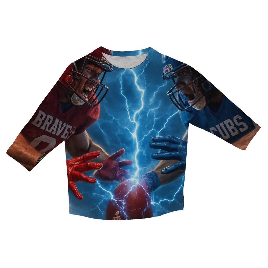Lightning Snap Over The Center casual three quarter sleeve shirts