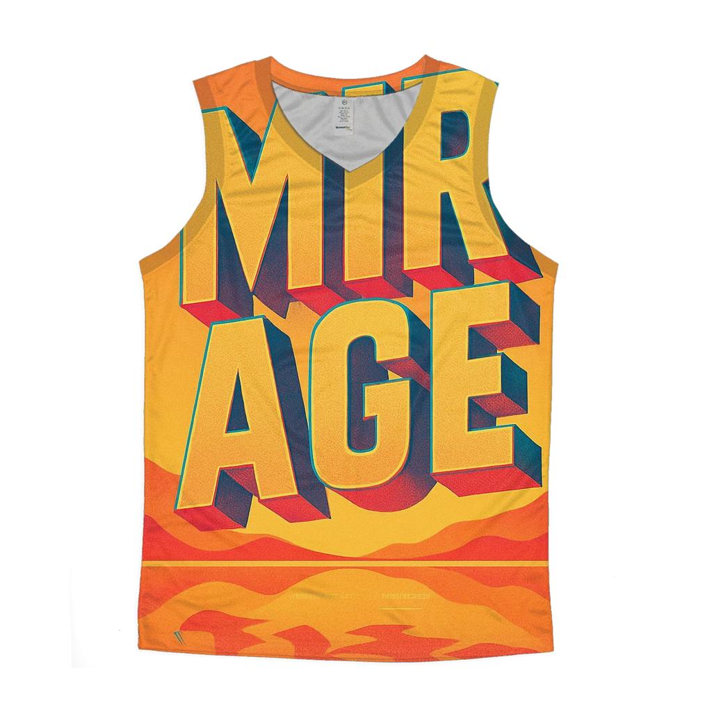 Prismatic Desert Mirage Typography stylish racerback tanks