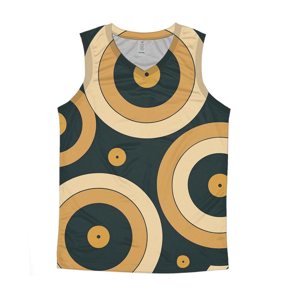 Vinyl Record Ripple Pattern sports performance tank tops