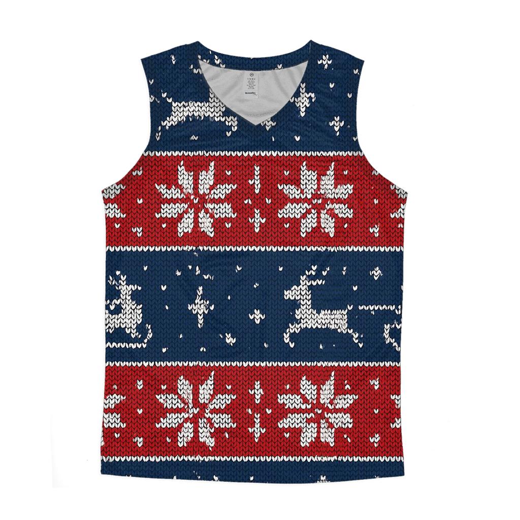 Santa Sleigh Constellation Stripe Design sports performance tank tops