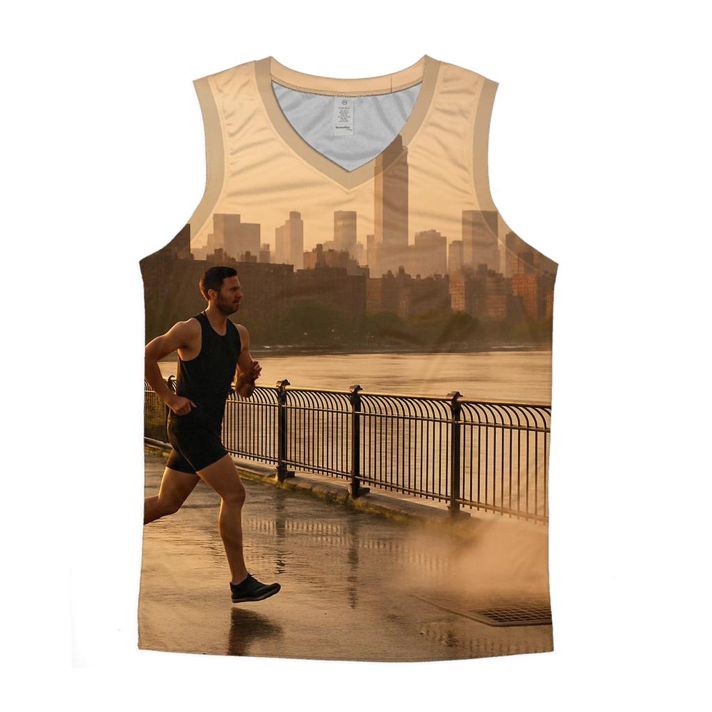 Harlem River Golden Hour With Yankee Stadium Distance custom tank tops