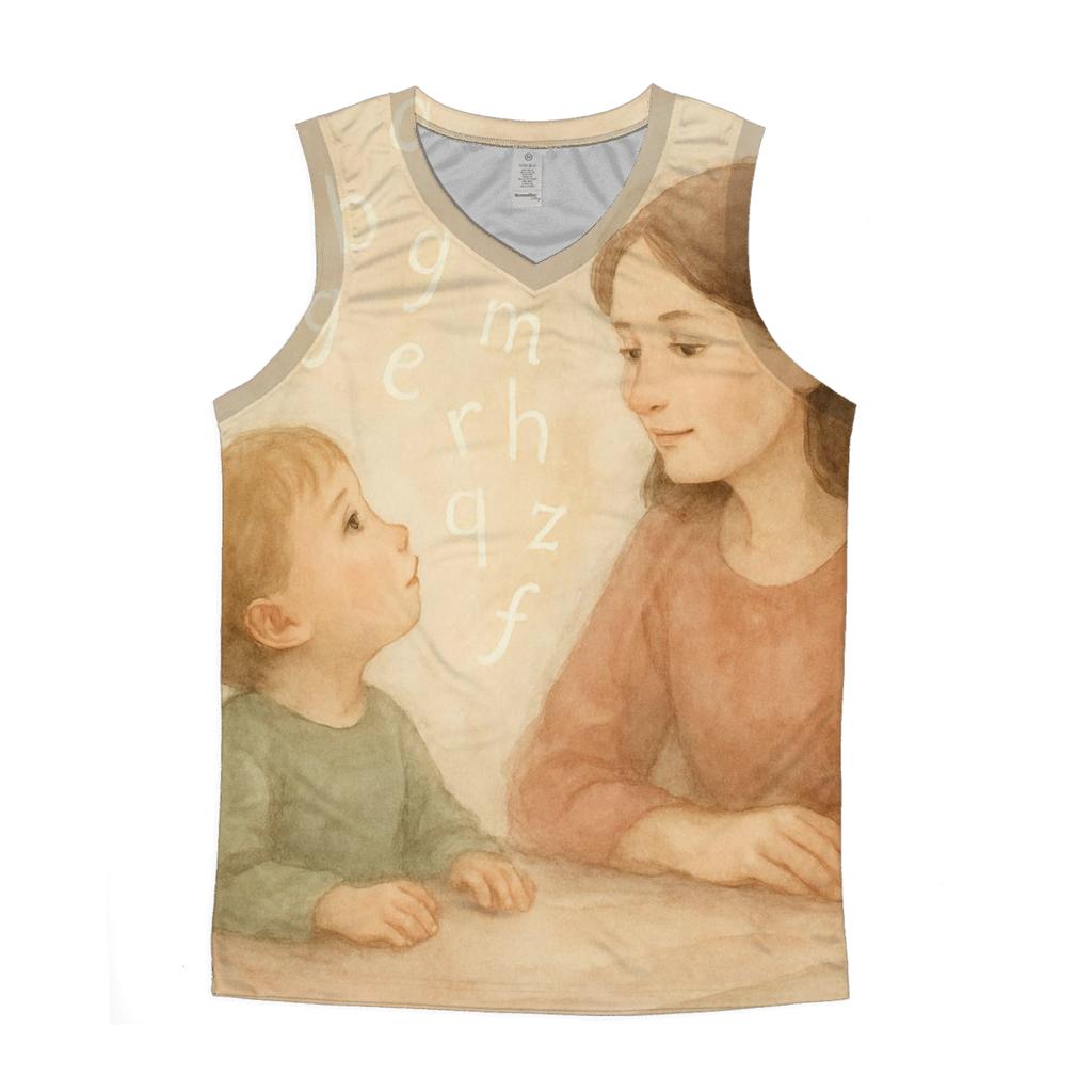 The Quiet Alphabet Of Her Care graphic print tank tops