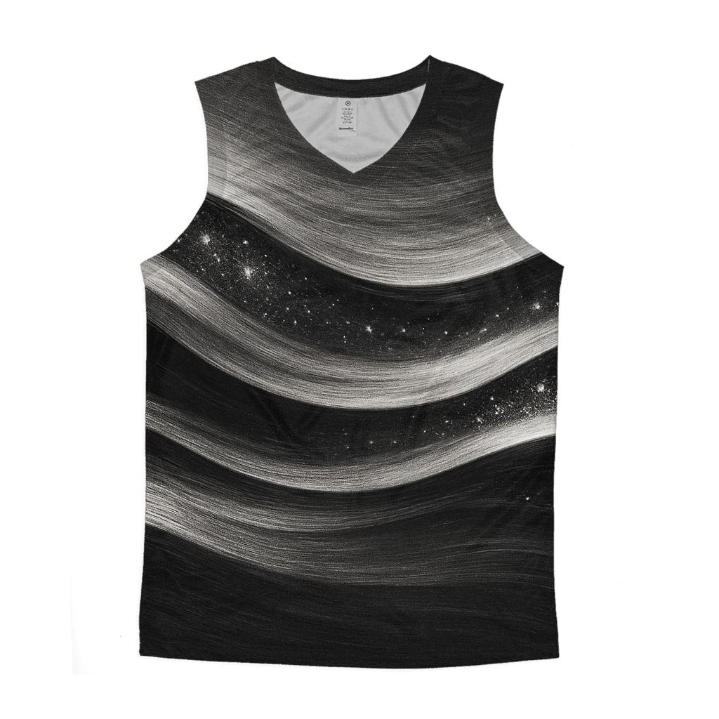 Silver Charcoal Mirror Ripple personalized athletic tanks