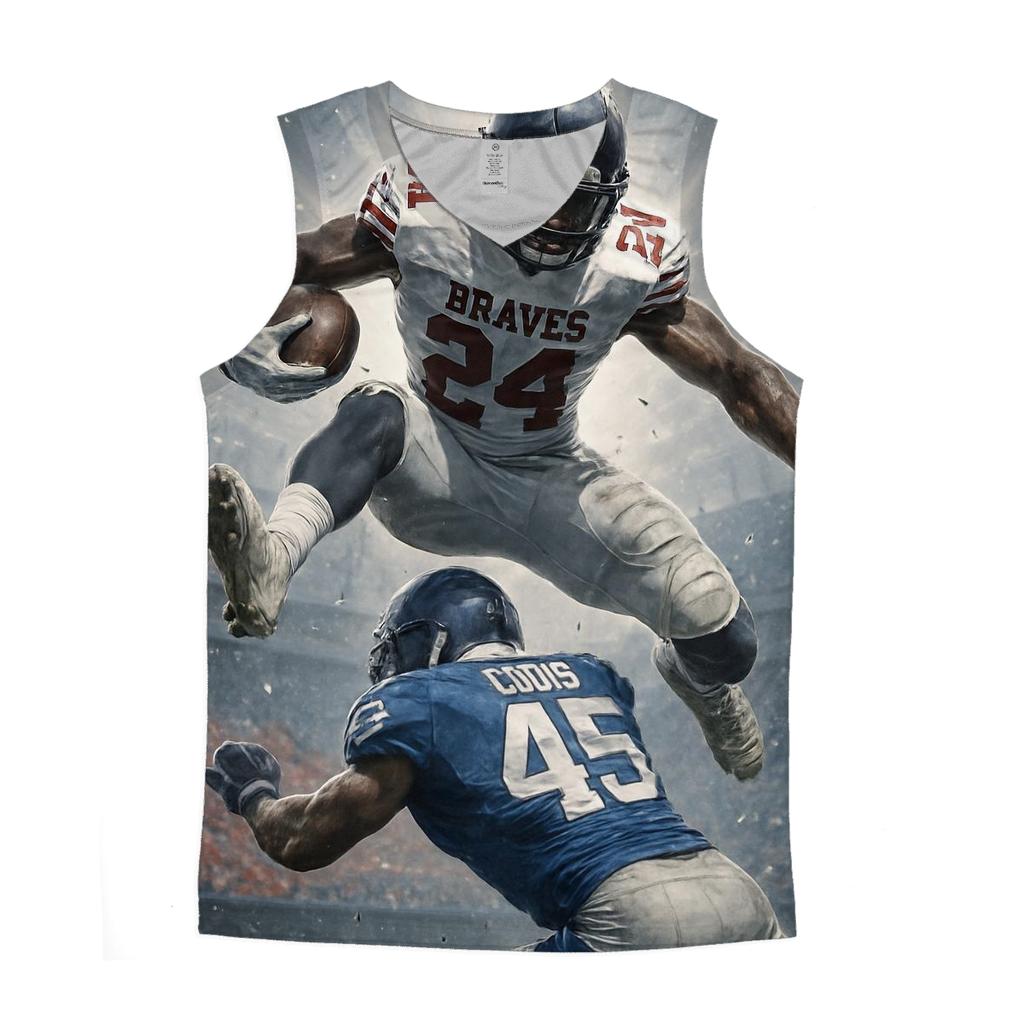 Frozen Time Hurdle Over The Linebacker cotton sleeveless tops