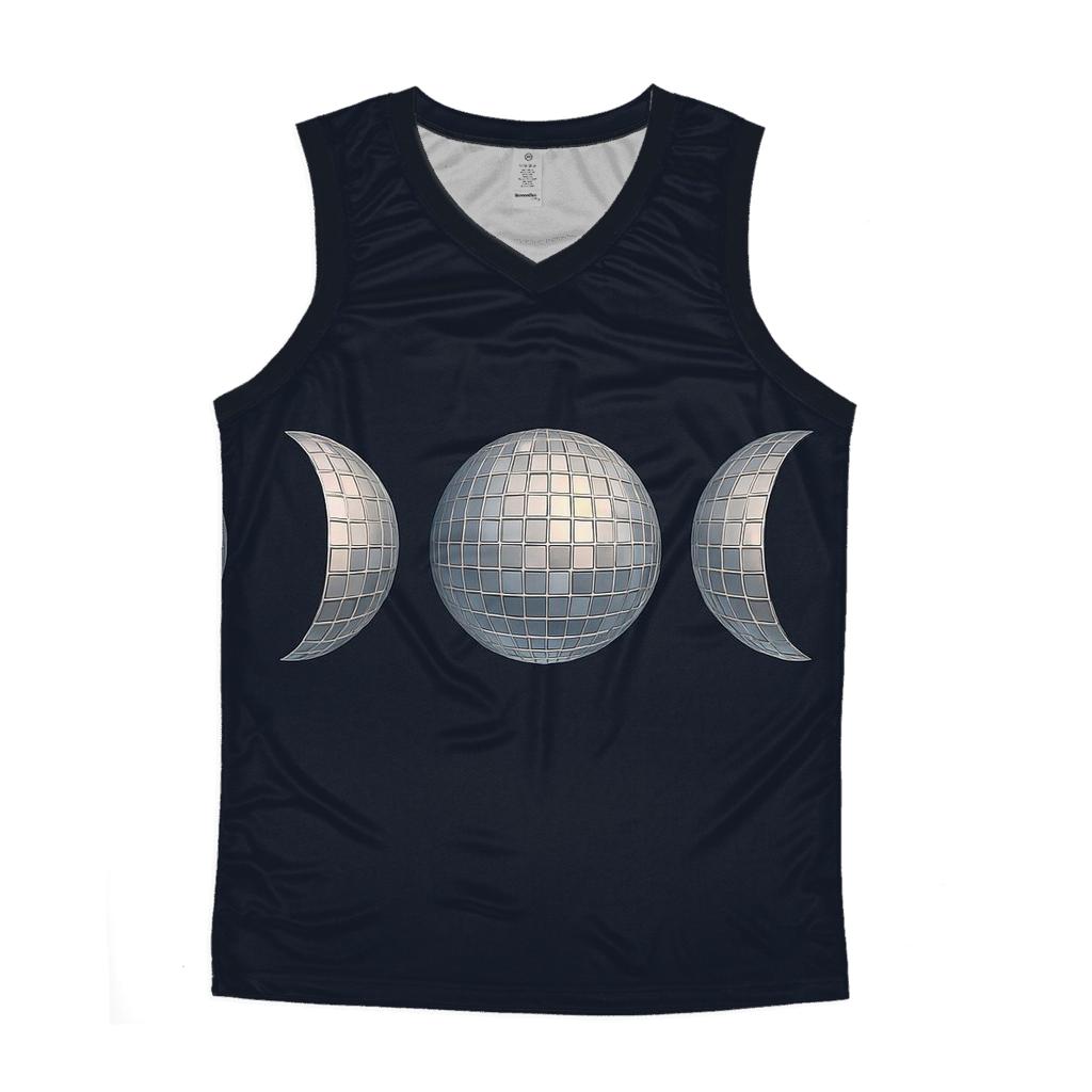 Disco Ball Moon Phases casual summer tank tops