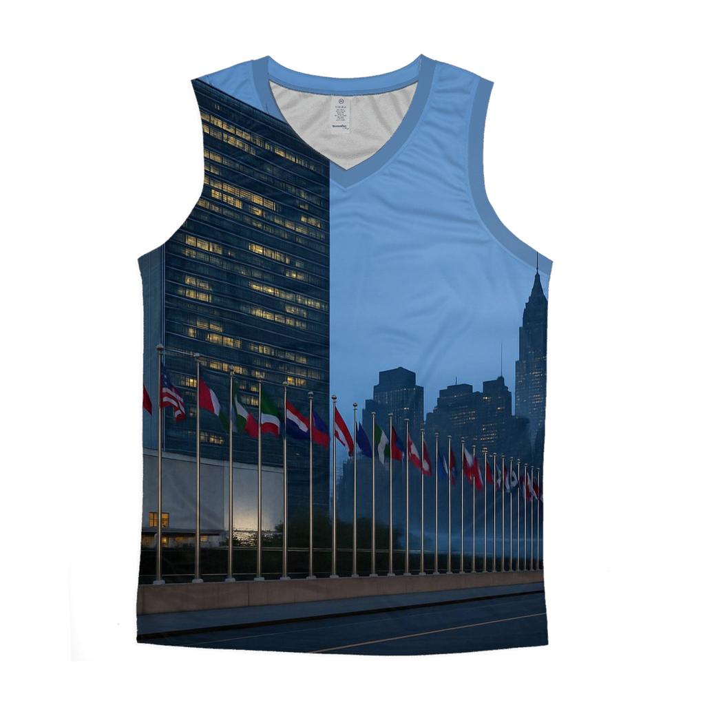 United Nations Dawn Along First Avenue stylish racerback tanks