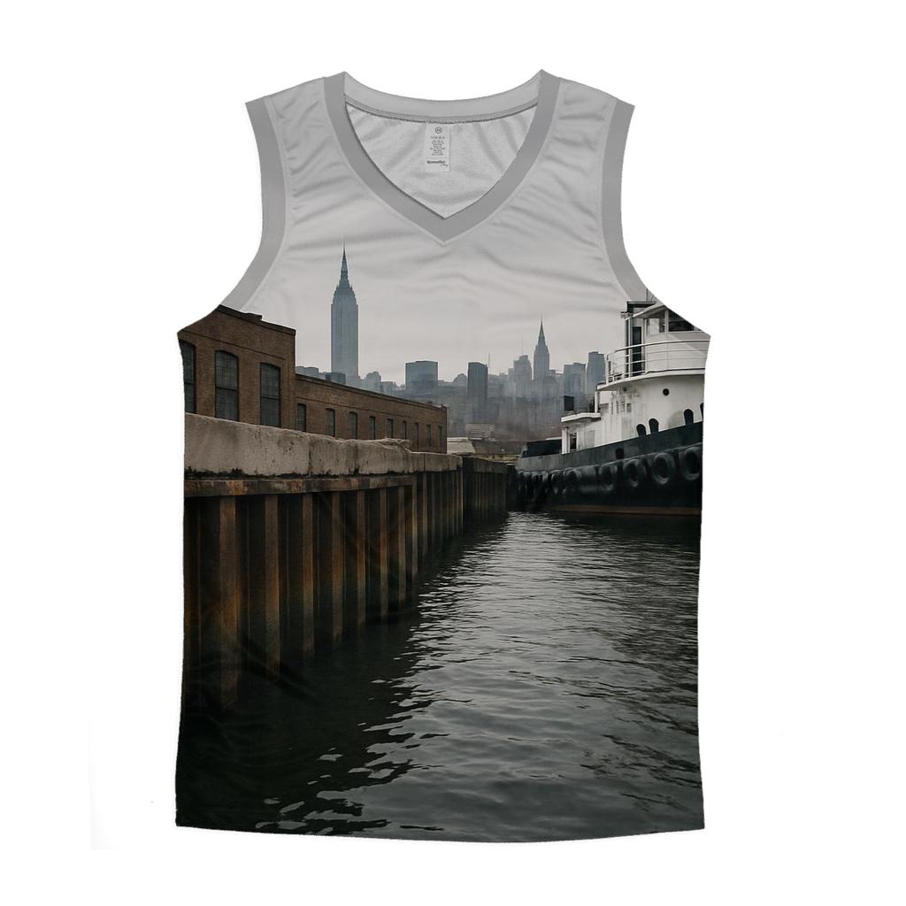 Newtown Creek Industrial Foreground Skyline Beyond trendy fitted tank tops