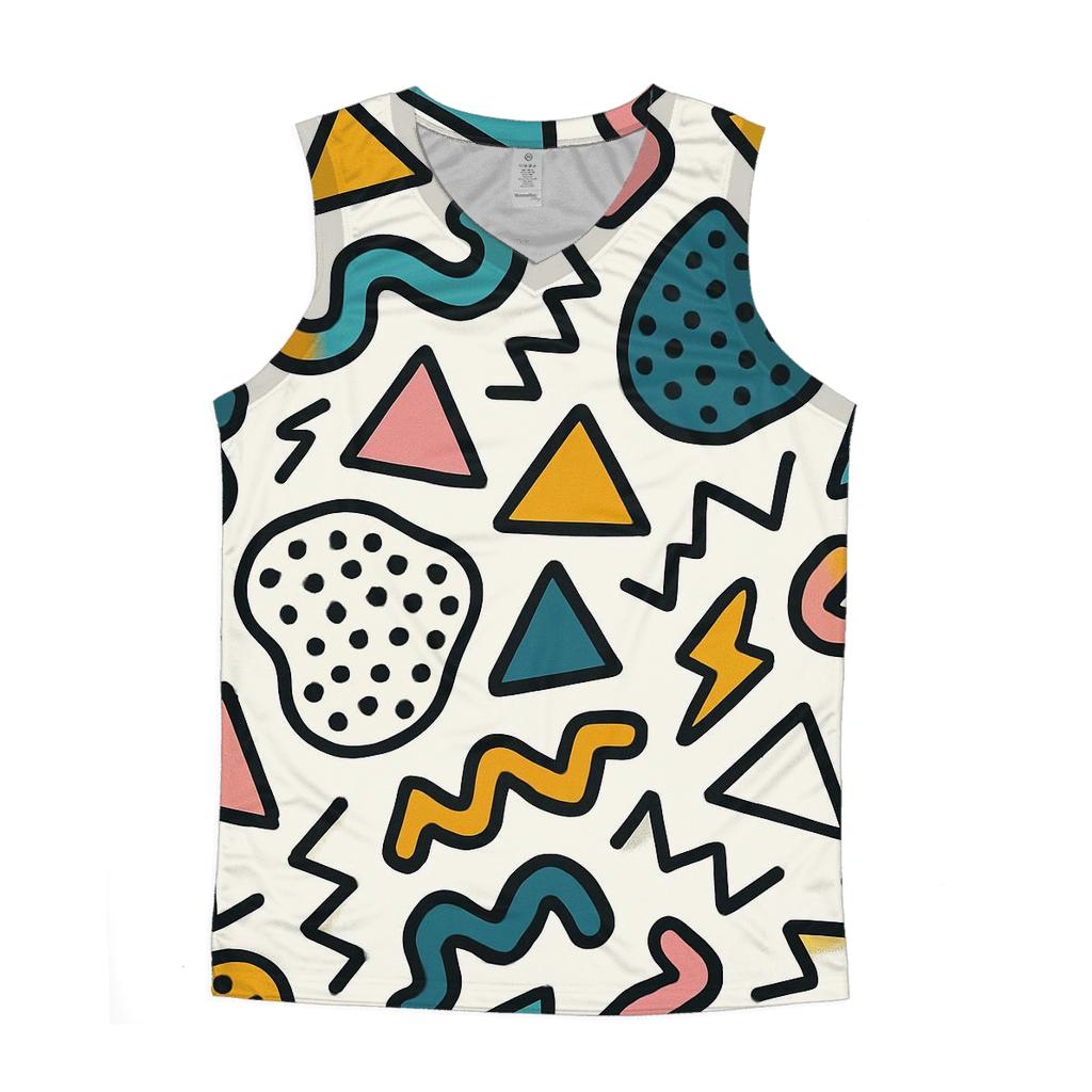 Memphis Sticker Scatter Party designer workout tanks