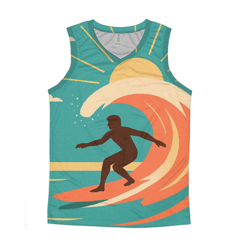 Retro Surf Break Solar Spray sports performance tank tops