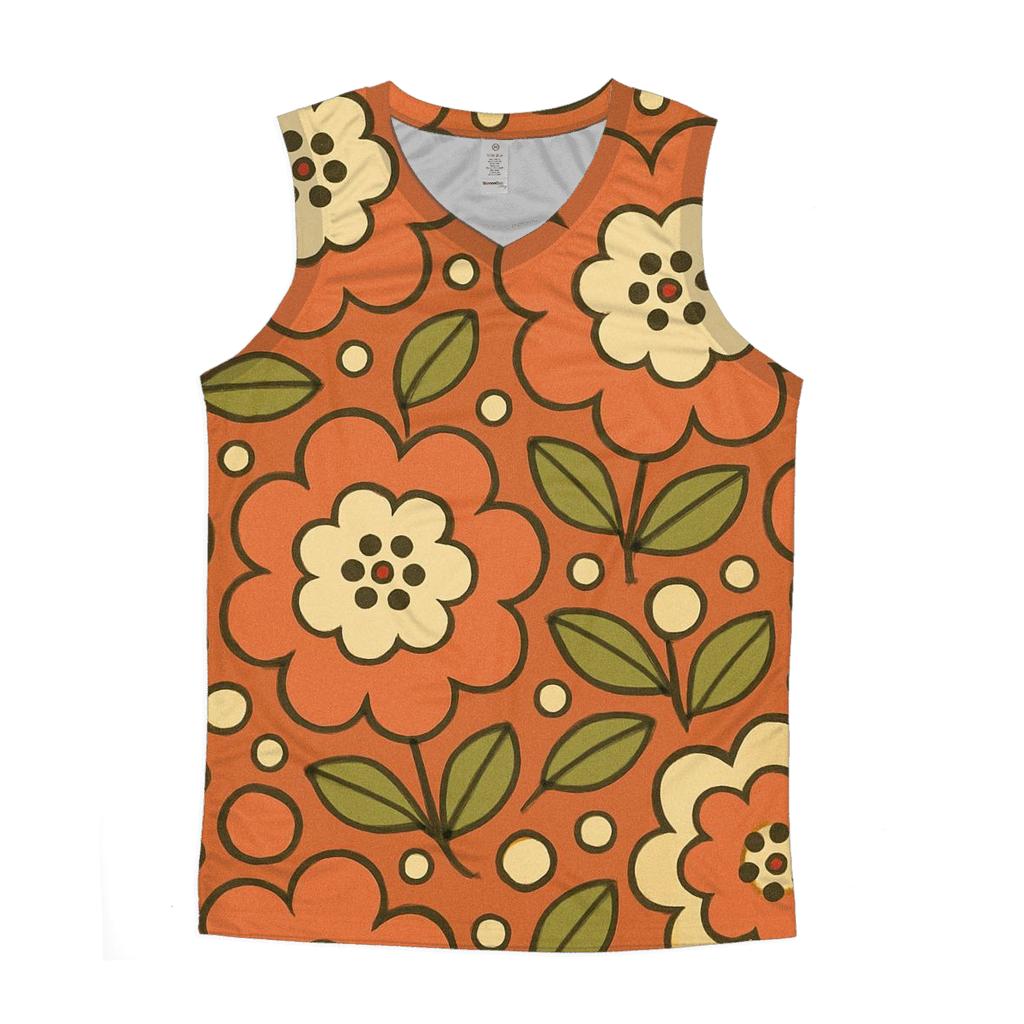 Seventies Garden Bloom Medallions personalized athletic tanks