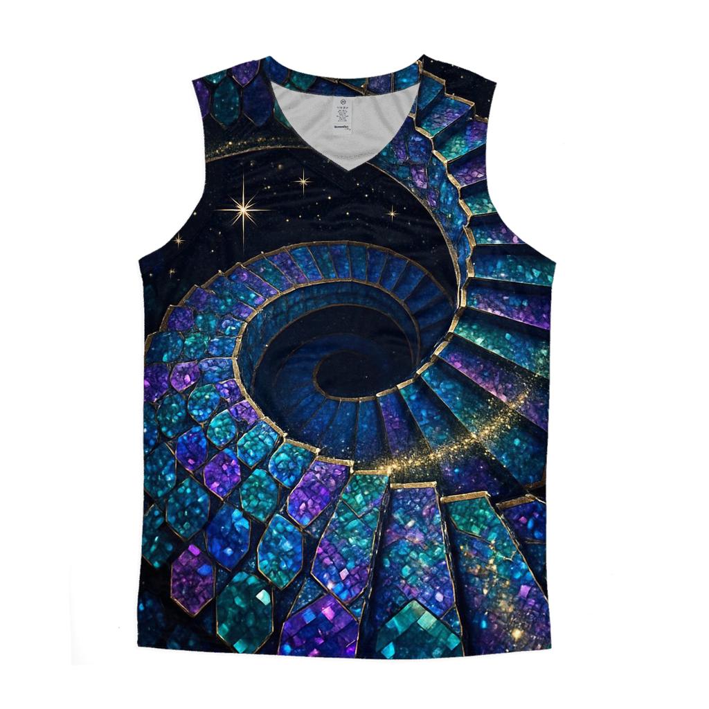 Jewel Tone Sequin Spiral Stair casual summer tank tops