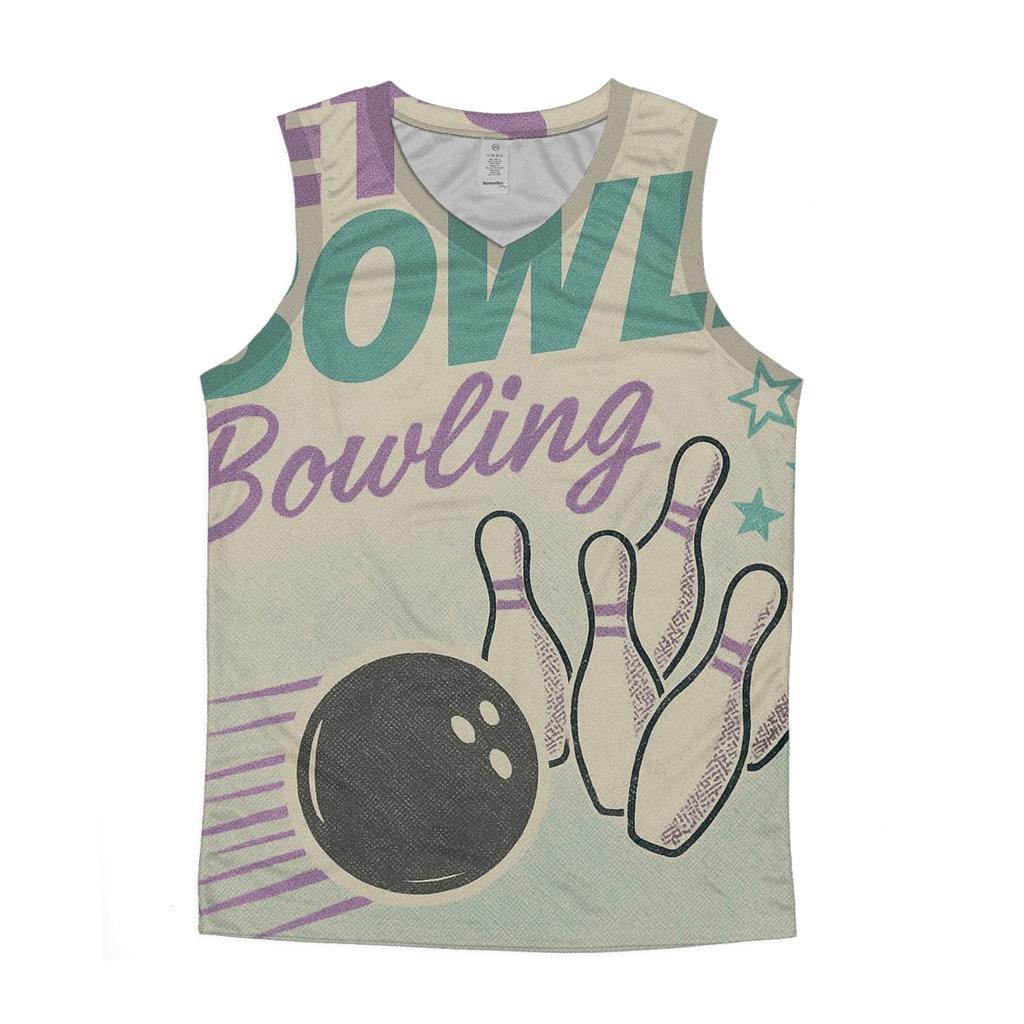 Retro Bowling Alley Night Sky Flyer custom tank tops