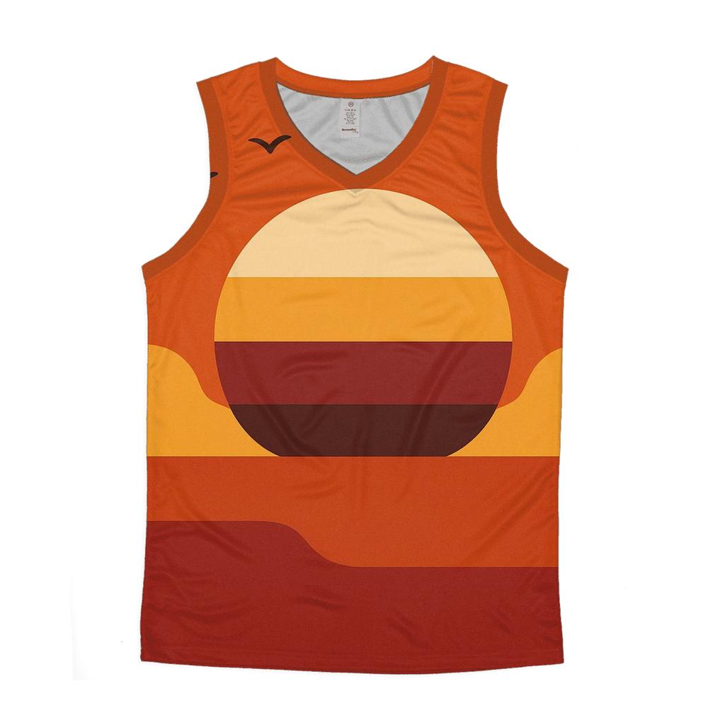 Sunset Horizon Gradient Blocks trendy fitted tank tops