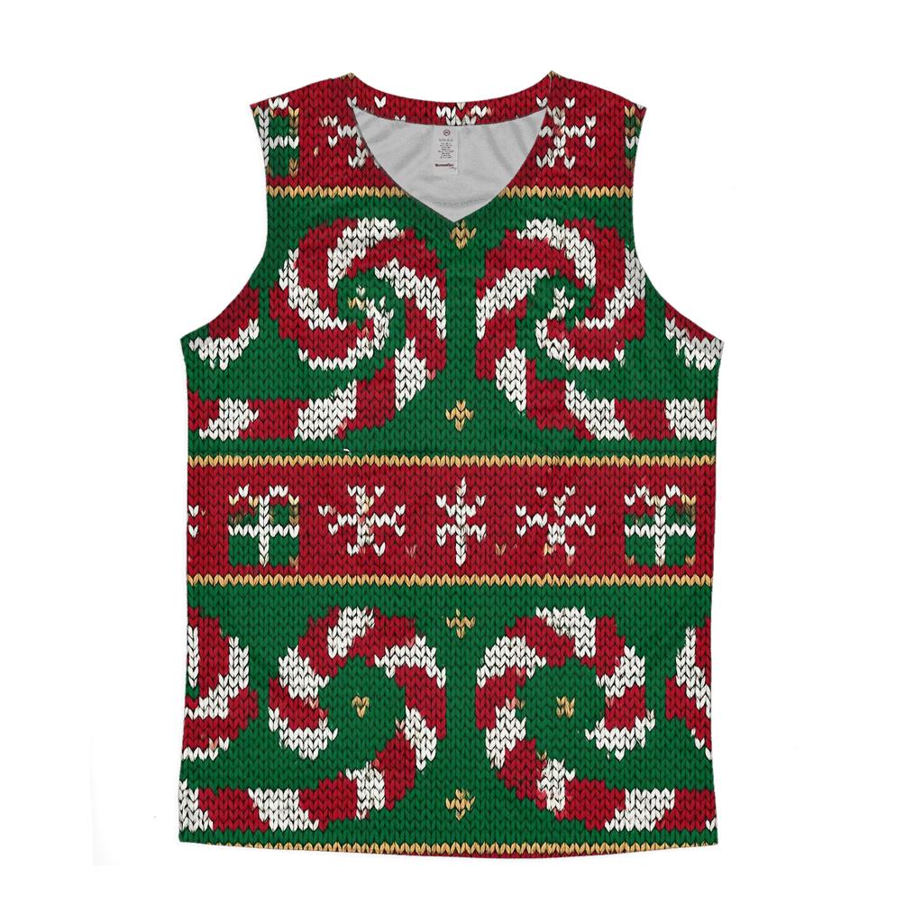 Candy Cane Wormhole Spiral Stripe Design casual summer tank tops