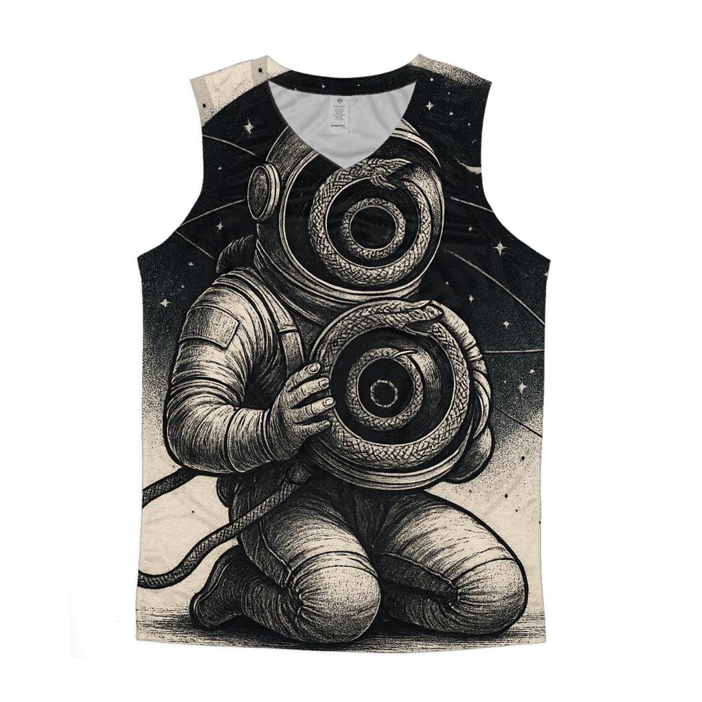 Ouroboros Astronaut Helmet Reflection Loop personalized athletic tanks